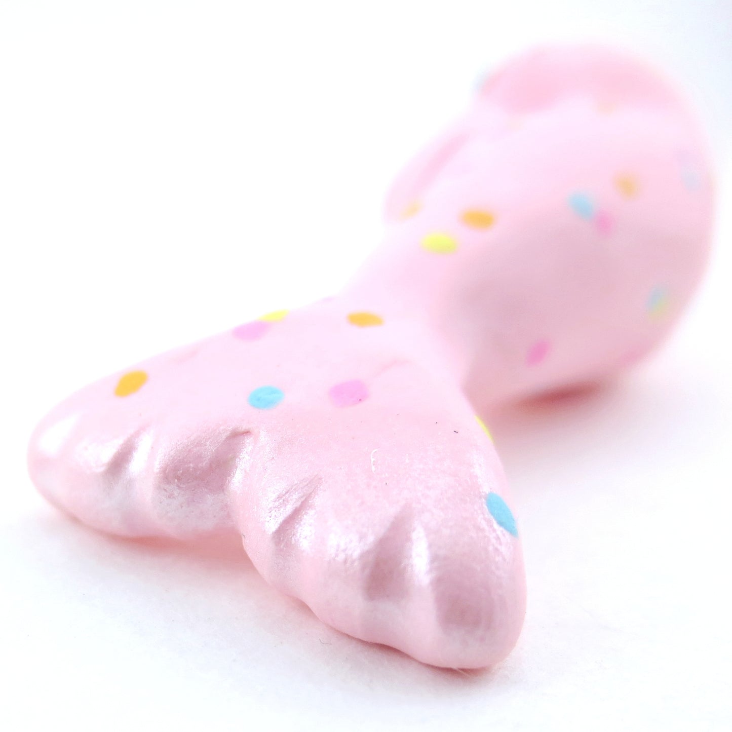 Confetti Pink Baby Seal Figurine - Polymer Clay Carnival Animals