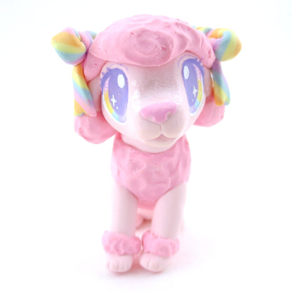 Pink Poodle Figurine - Polymer Clay Carnival Animals