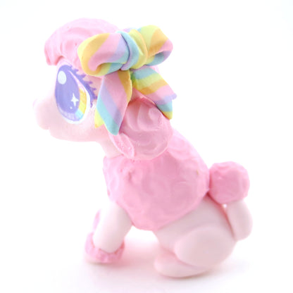 Pink Poodle Figurine - Polymer Clay Carnival Animals