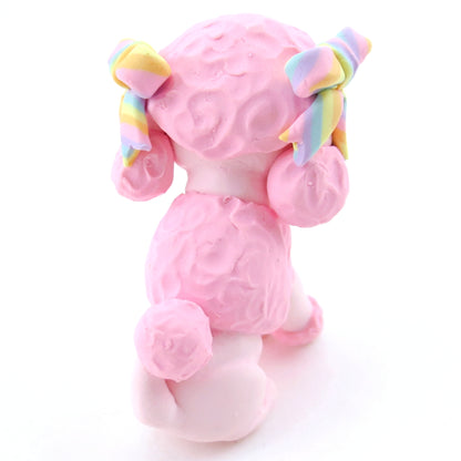 Pink Poodle Figurine - Polymer Clay Carnival Animals