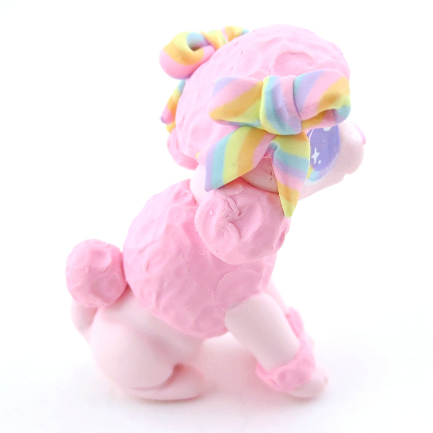 Pink Poodle Figurine - Polymer Clay Carnival Animals