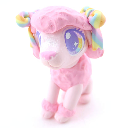 Pink Poodle Figurine - Polymer Clay Carnival Animals