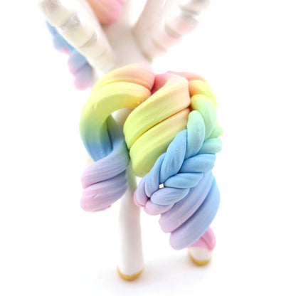 Pastel Rainbow Pegasus Figurine - Polymer Clay Carnival Animals