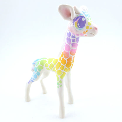 Rainbow Giraffe Figurine - Polymer Clay Carnival Animals