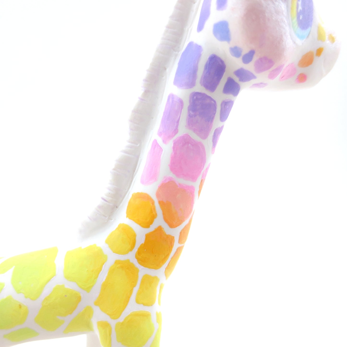 Rainbow Giraffe Figurine - Polymer Clay Carnival Animals