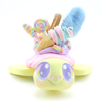 Fair Food Dessert Turtle Figurine Yellow/Pink - Polymer Clay Carnival Animals