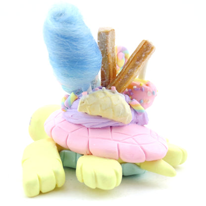 Fair Food Dessert Turtle Figurine Yellow/Pink - Polymer Clay Carnival Animals