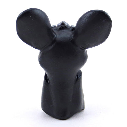 Black and Silver Star Crown Bat Figurine - Polymer Clay Animals Celestial Collection