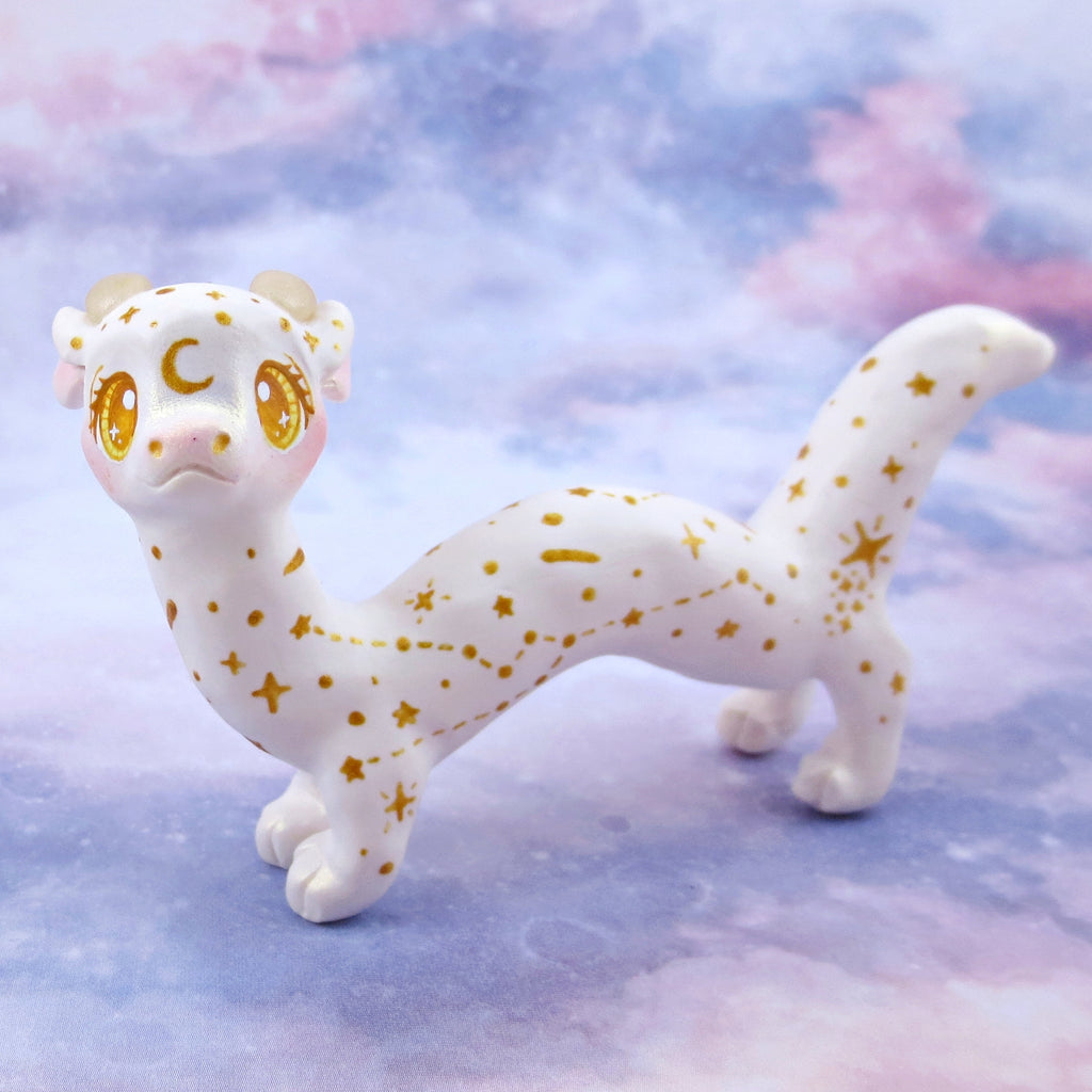Black and Gold Starry Baby Dragon Figurine - Polymer Clay Animals Cele –  Narwhal Carousel Co.