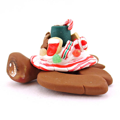 Gingerbread Christmas Dessert Turtle - Polymer Clay Animals Christmas Collection