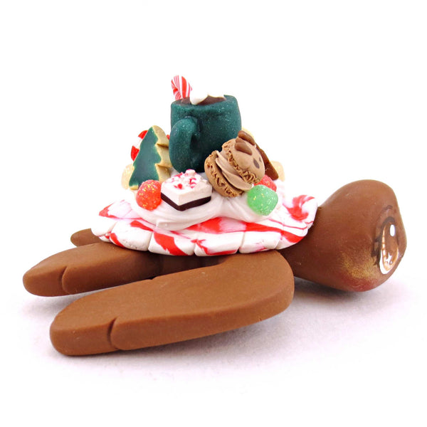 Gingerbread Christmas Dessert Turtle - Polymer Clay Animals Christmas Collection