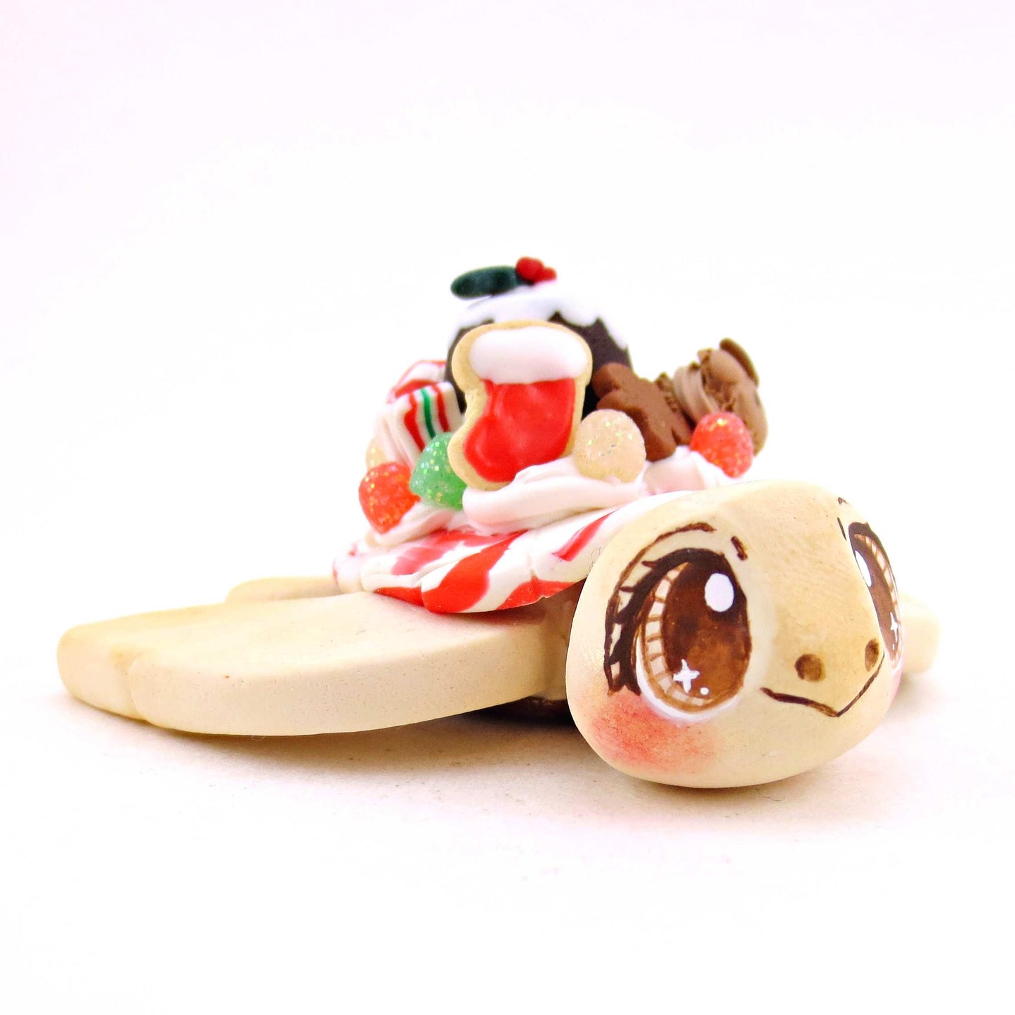 Sugar Cookie Christmas Dessert Turtle - Polymer Clay Animals Christmas Collection