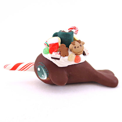 Chocolate Christmas Dessert Narwhal - Polymer Clay Animals Christmas Collection