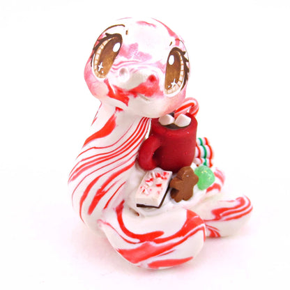 Candy Cane Christmas Dessert Nessie - Polymer Clay Animals Christmas Collection