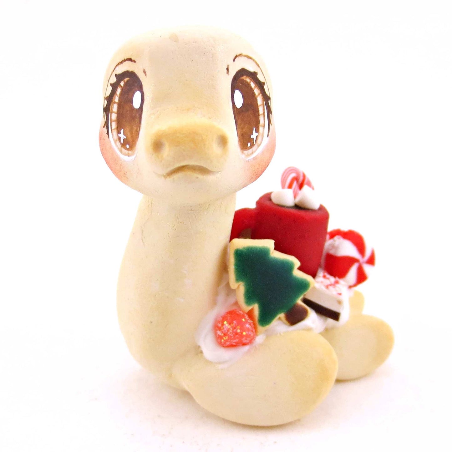 Sugar Cookie Christmas Dessert Nessie - Polymer Clay Animals Christmas Collection