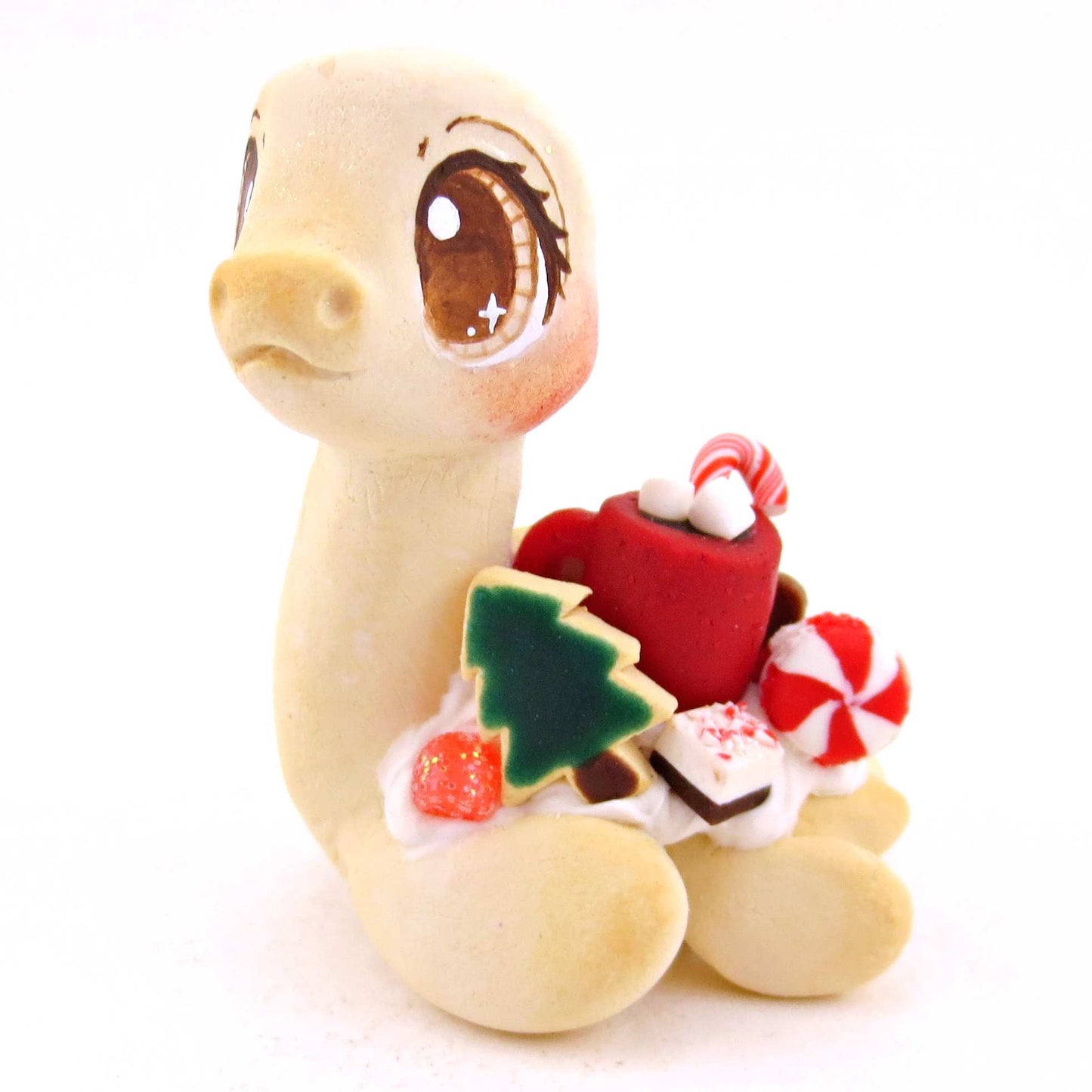 Sugar Cookie Christmas Dessert Nessie - Polymer Clay Animals Christmas Collection