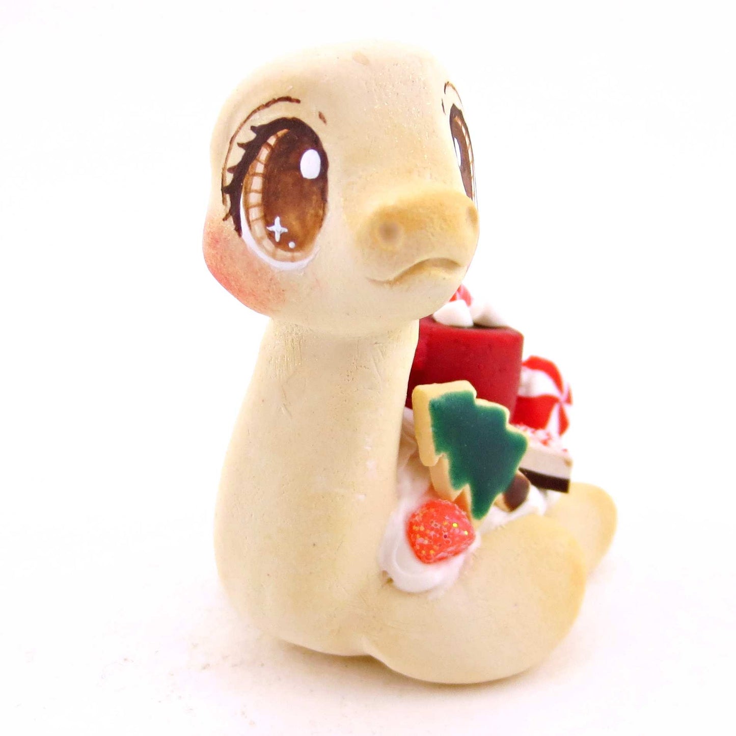 Sugar Cookie Christmas Dessert Nessie - Polymer Clay Animals Christmas Collection