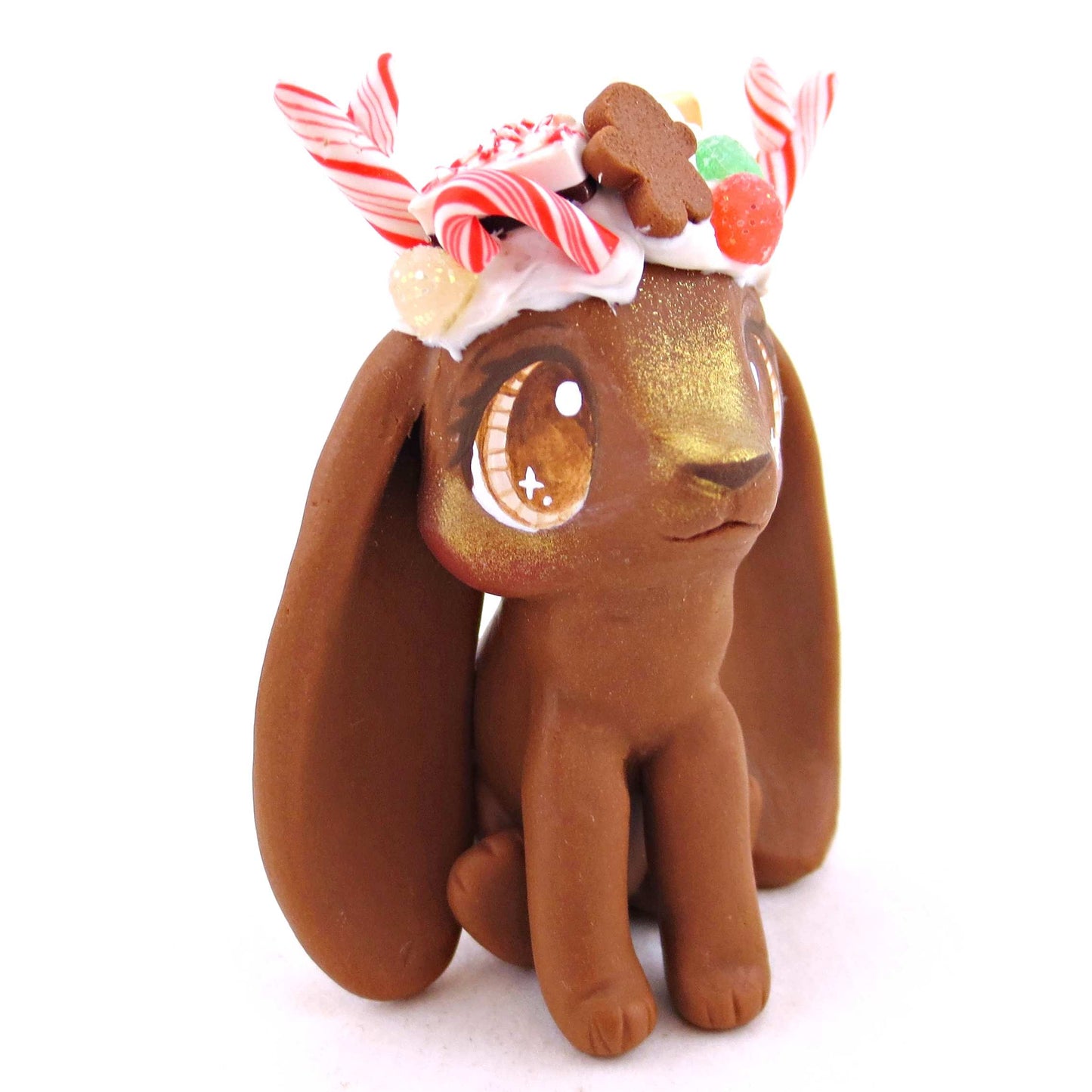 Gingerbread Christmas Dessert Jackalope - Polymer Clay Animals Christmas Collection