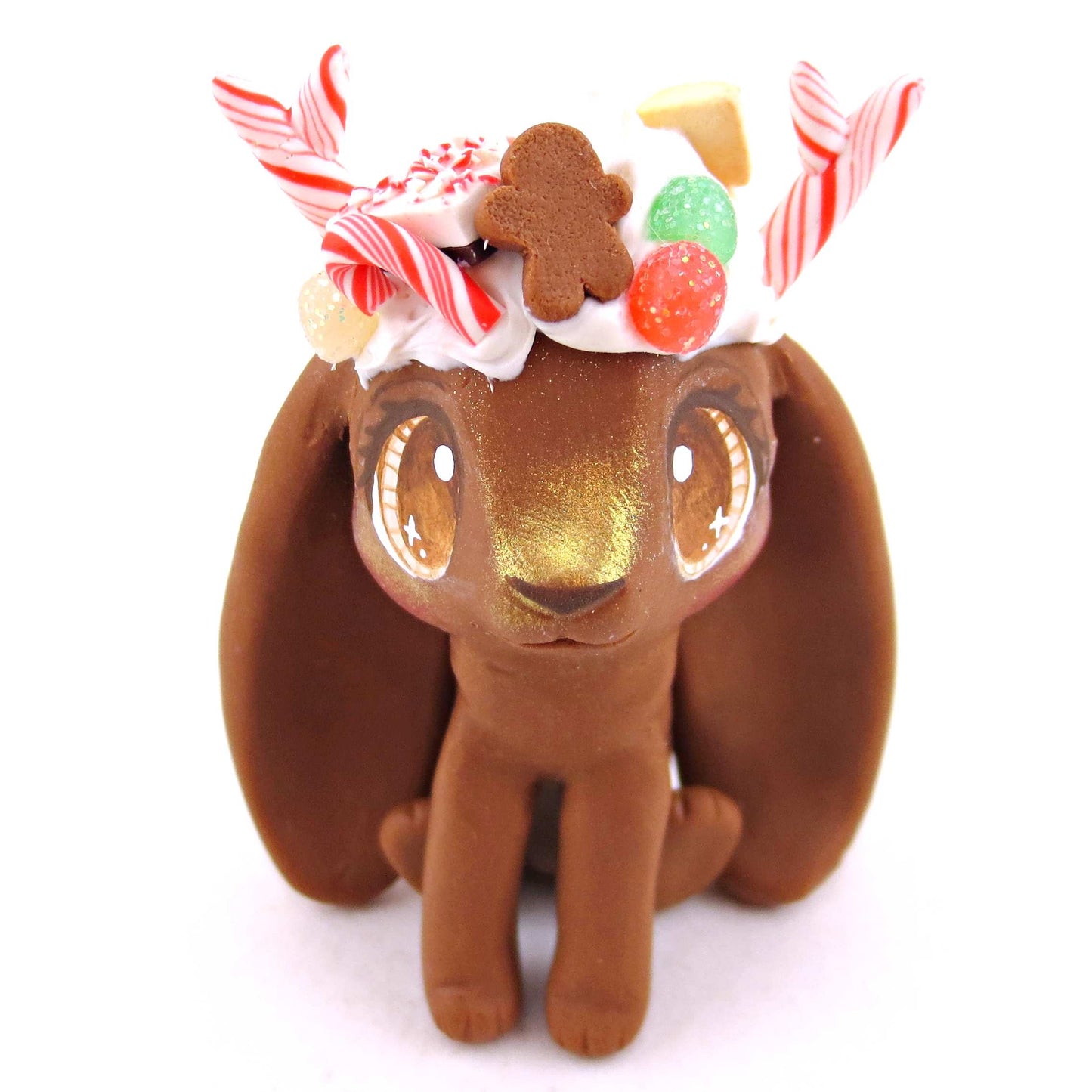 Gingerbread Christmas Dessert Jackalope - Polymer Clay Animals Christmas Collection