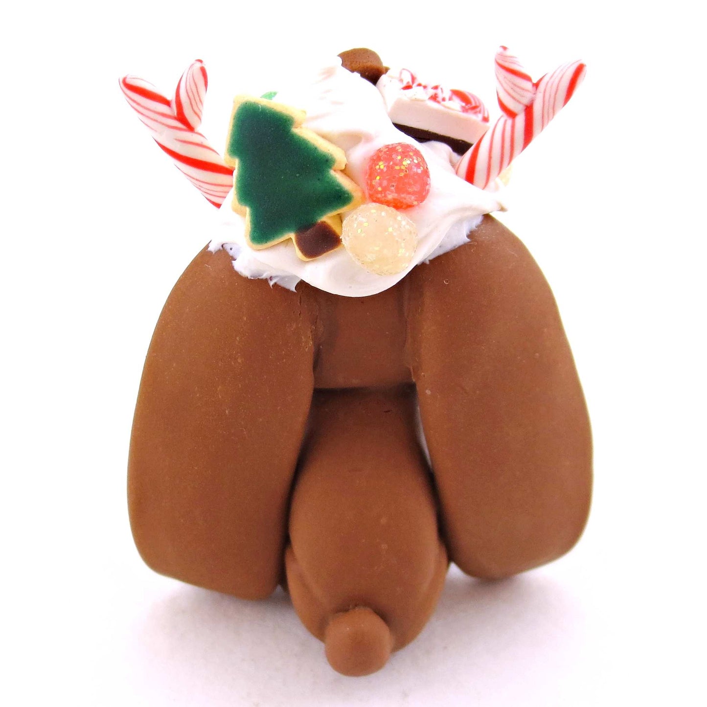 Gingerbread Christmas Dessert Jackalope - Polymer Clay Animals Christmas Collection