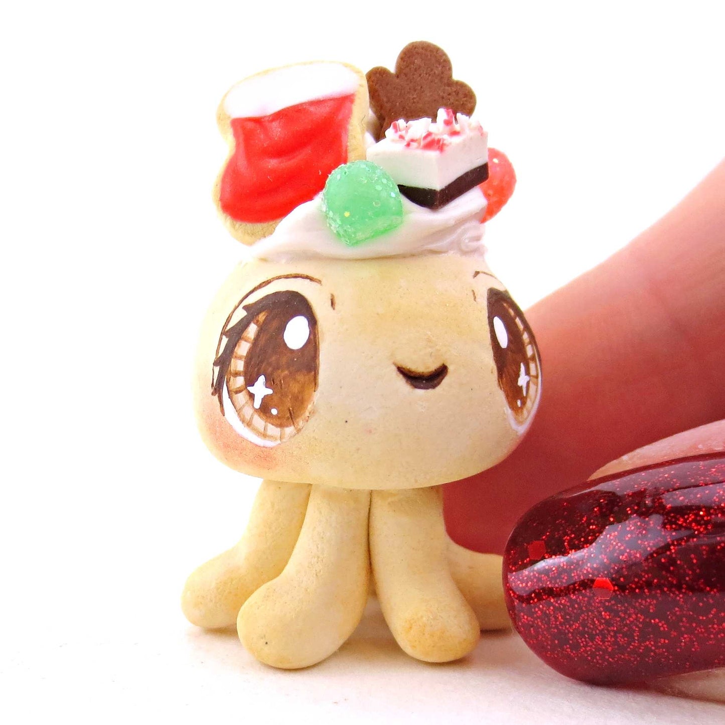 Sugar Cookie Christmas Dessert Jellyfish - Polymer Clay Animals Christmas Collection