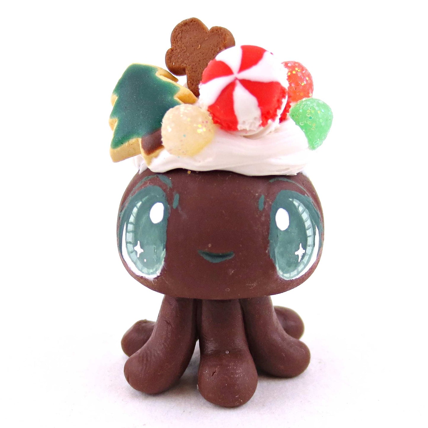 Chocolate Christmas Dessert Jellyfish - Polymer Clay Animals Christmas Collection