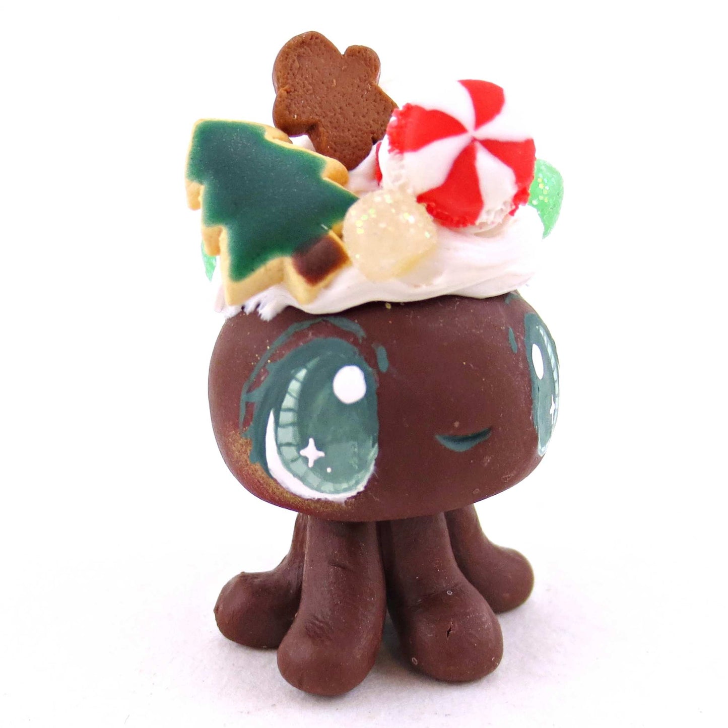 Chocolate Christmas Dessert Jellyfish - Polymer Clay Animals Christmas Collection