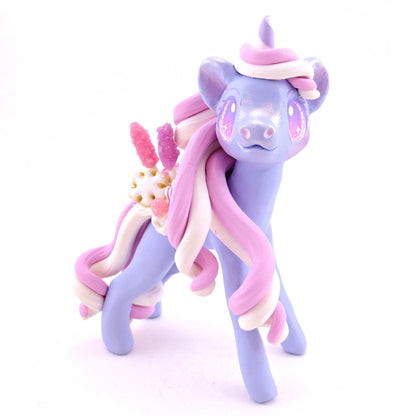 Sugar Plum Dessert Unicorn Figurine - Polymer Clay Animals Christmas Collection