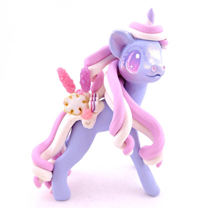 Sugar Plum Dessert Unicorn Figurine - Polymer Clay Animals Christmas Collection