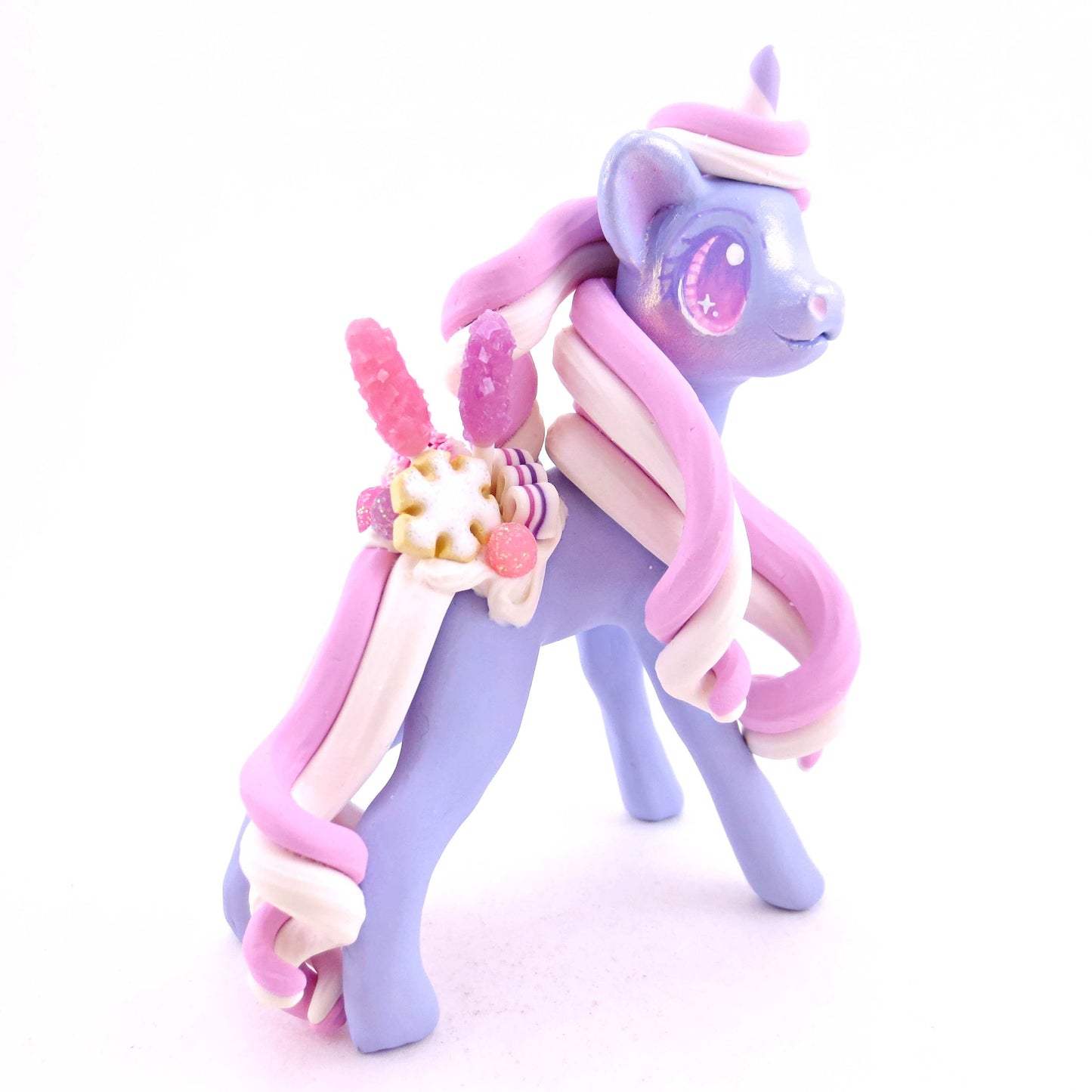 Sugar Plum Dessert Unicorn Figurine - Polymer Clay Animals Christmas Collection