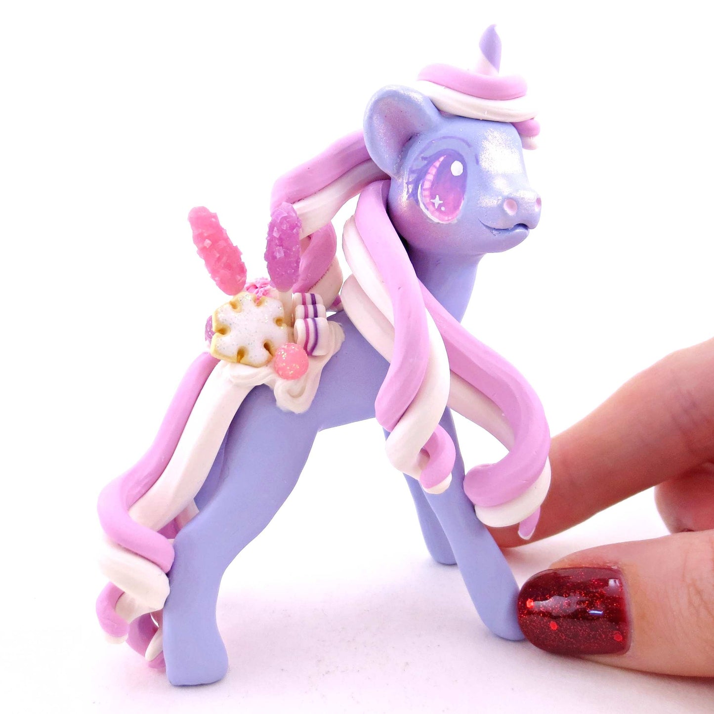 Sugar Plum Dessert Unicorn Figurine - Polymer Clay Animals Christmas Collection