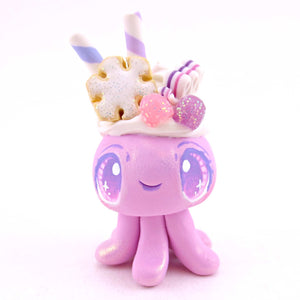 Pink Sugar Plum Dessert Jellyfish Figurine - Polymer Clay Animals Christmas Collection