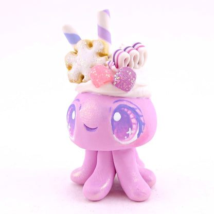 Pink Sugar Plum Dessert Jellyfish Figurine - Polymer Clay Animals Christmas Collection