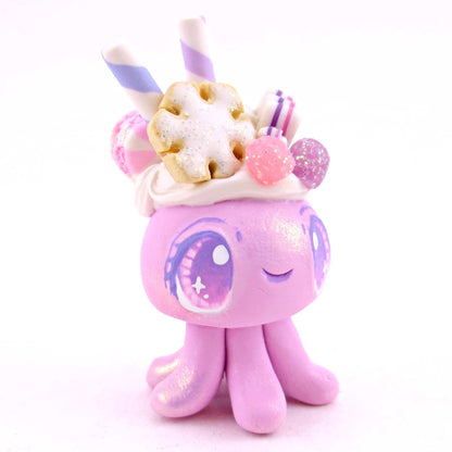 Pink Sugar Plum Dessert Jellyfish Figurine - Polymer Clay Animals Christmas Collection