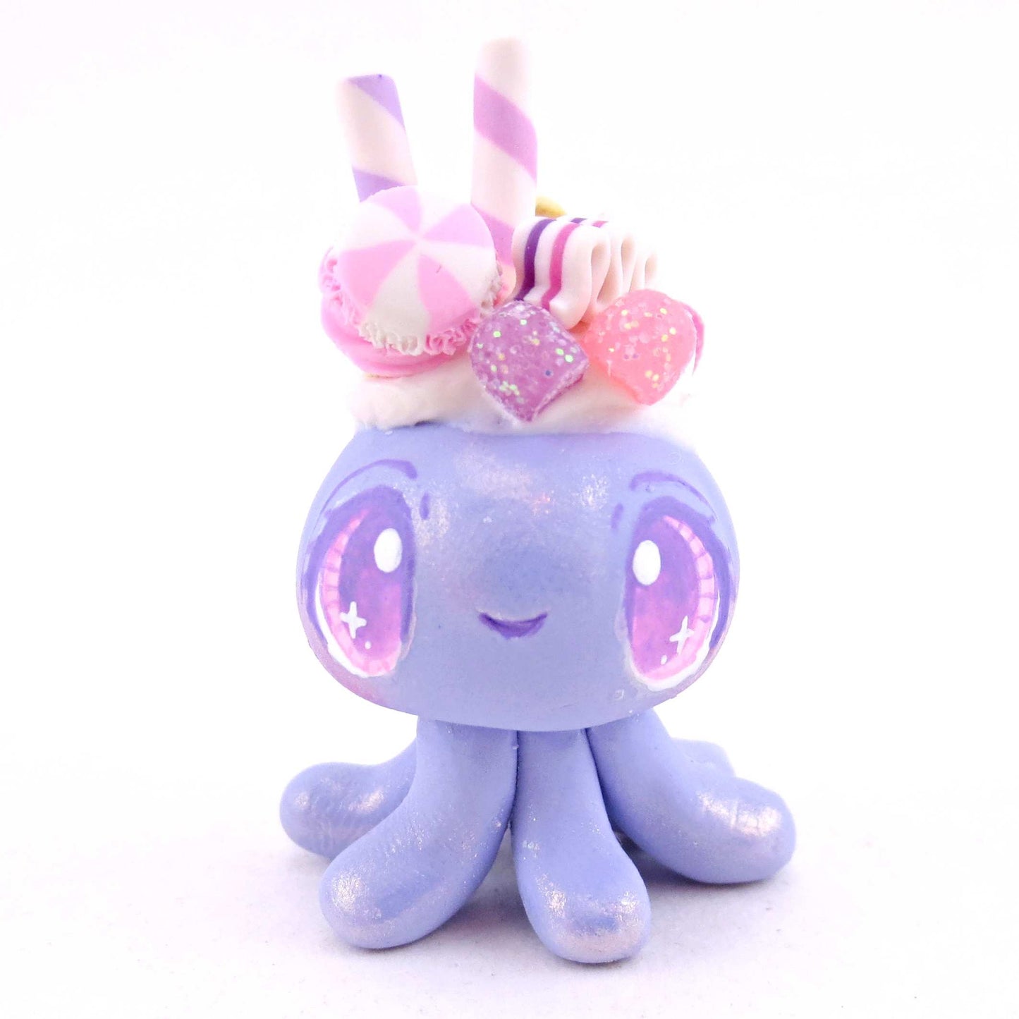 Periwinkle Sugar Plum Dessert Jellyfish Figurine - Polymer Clay Animals Christmas Collection