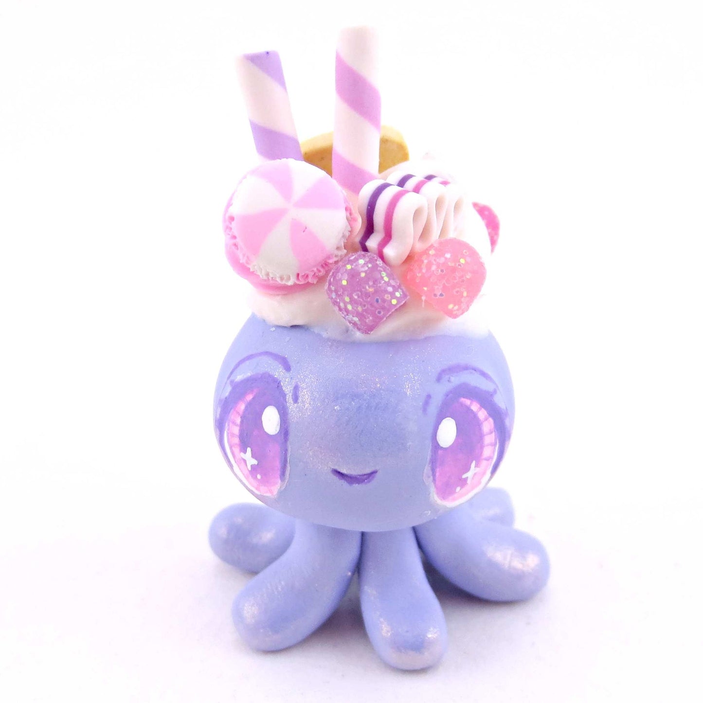 Periwinkle Sugar Plum Dessert Jellyfish Figurine - Polymer Clay Animals Christmas Collection