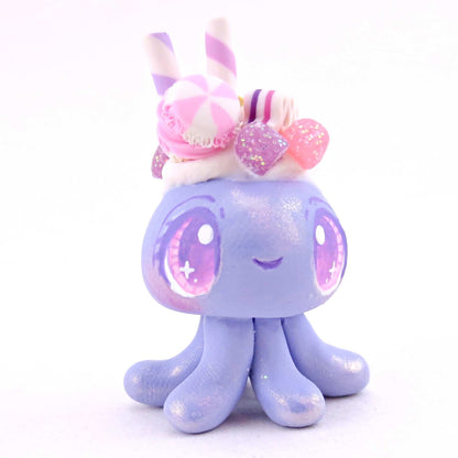 Periwinkle Sugar Plum Dessert Jellyfish Figurine - Polymer Clay Animals Christmas Collection