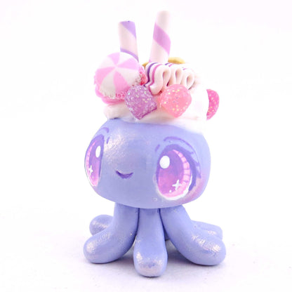 Periwinkle Sugar Plum Dessert Jellyfish Figurine - Polymer Clay Animals Christmas Collection