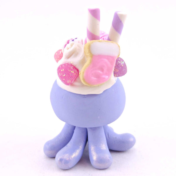 Periwinkle Sugar Plum Dessert Jellyfish Figurine - Polymer Clay Animals Christmas Collection