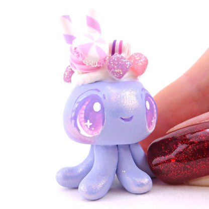 Periwinkle Sugar Plum Dessert Jellyfish Figurine - Polymer Clay Animals Christmas Collection