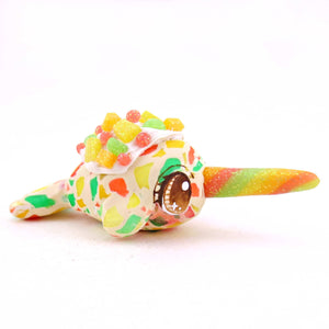 Fruitcake Narwhal Figurine - Polymer Clay Animals Christmas Collection