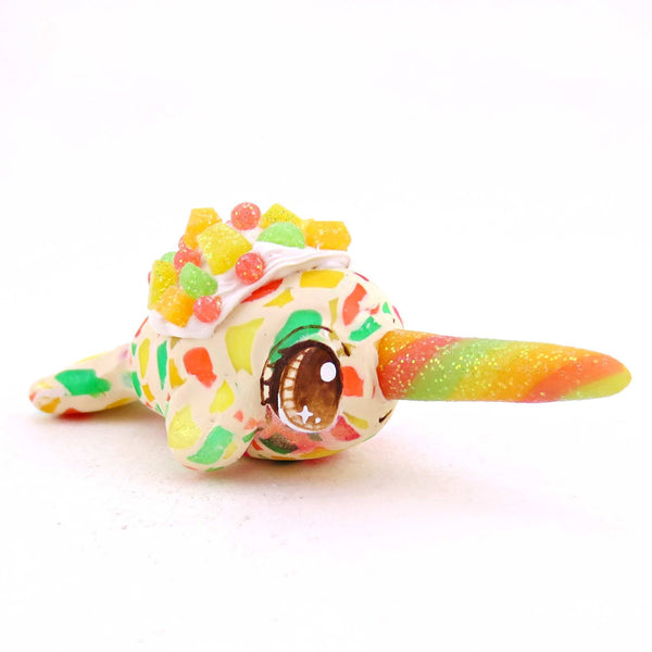 Fruitcake Narwhal Figurine - Polymer Clay Animals Christmas Collection