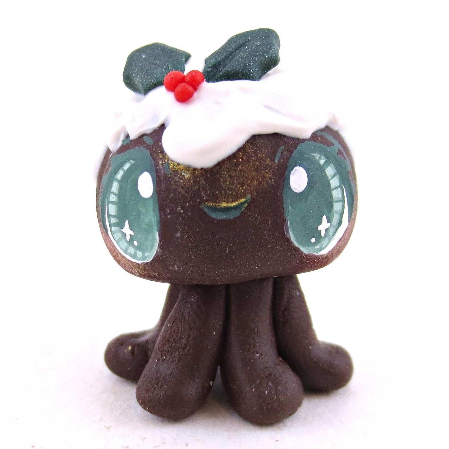 Christmas Pudding Jellyfish Figurine 1 - Polymer Clay Animals Christmas Collection