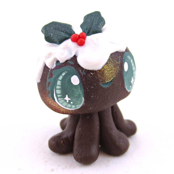 Christmas Pudding Jellyfish Figurine 1 - Polymer Clay Animals Christmas Collection