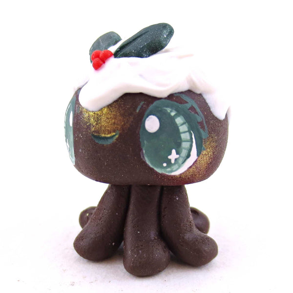 Christmas Pudding Jellyfish Figurine 1 - Polymer Clay Animals Christmas Collection