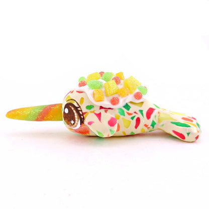 Fruitcake Narwhal Figurine 2 - Polymer Clay Animals Christmas Collection