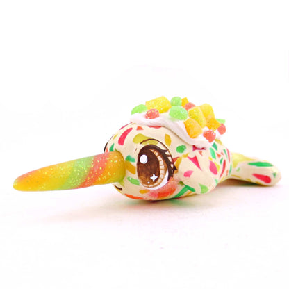 Fruitcake Narwhal Figurine 2 - Polymer Clay Animals Christmas Collection