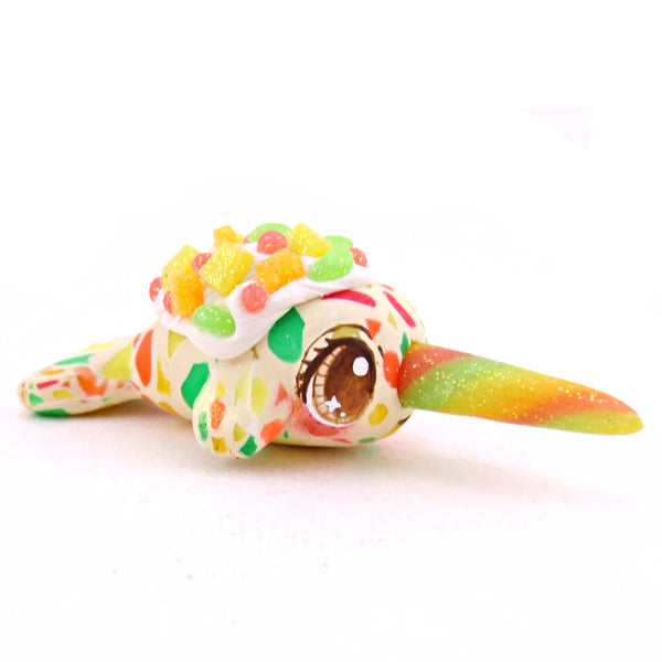 Fruitcake Narwhal Figurine 2 - Polymer Clay Animals Christmas Collection