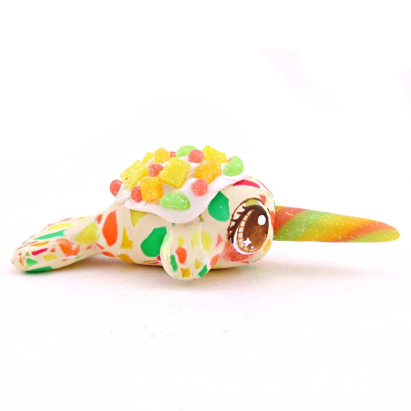 Fruitcake Narwhal Figurine 2 - Polymer Clay Animals Christmas Collection