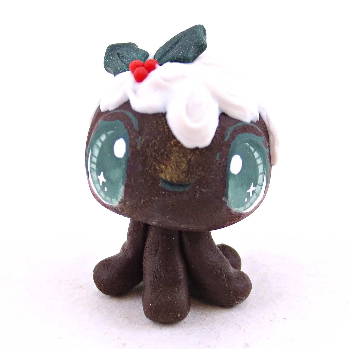 Christmas Pudding Jellyfish Figurine 2 - Polymer Clay Animals Christmas Collection